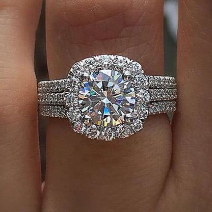 Lorna - Huitan Trendy Brilliant Cubic Zirconia Engagement Ring