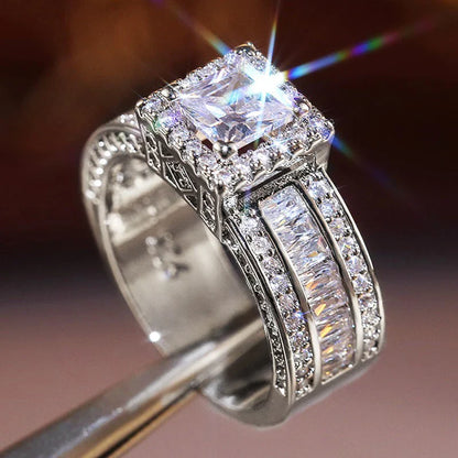 Lorna - Huitan Trendy Brilliant Cubic Zirconia Engagement Ring
